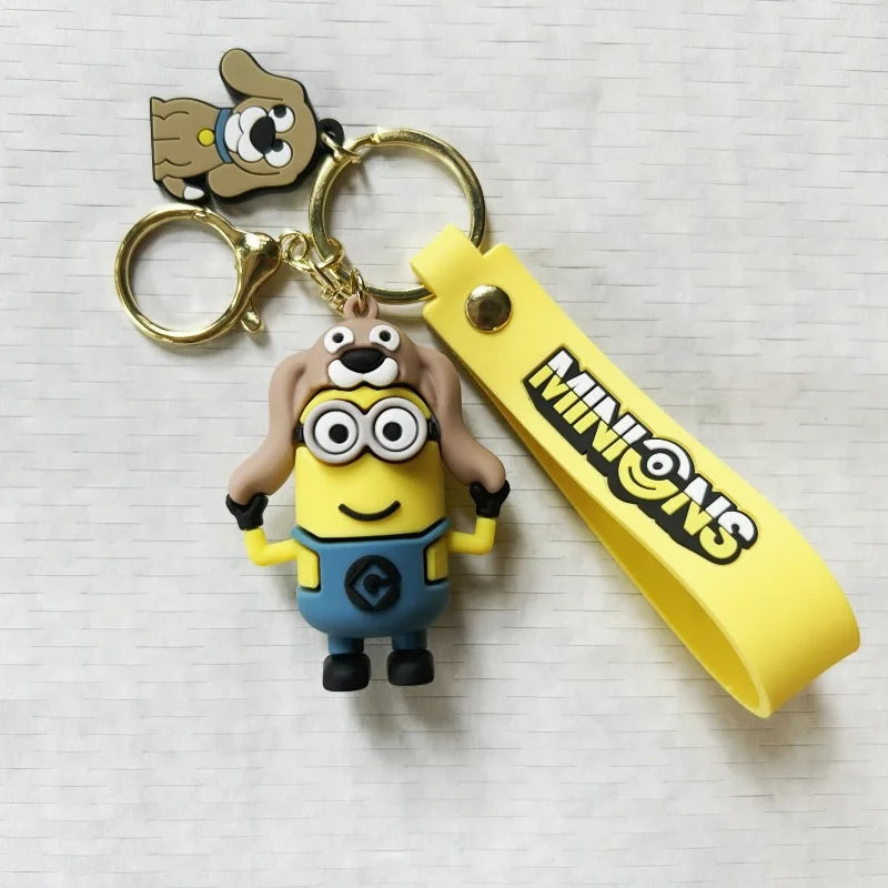 MINISO Minion Keychain Chinese Zodiac Series Cute Cartoon Children's Toy Keyring School Pack Car Key Accessories Gift