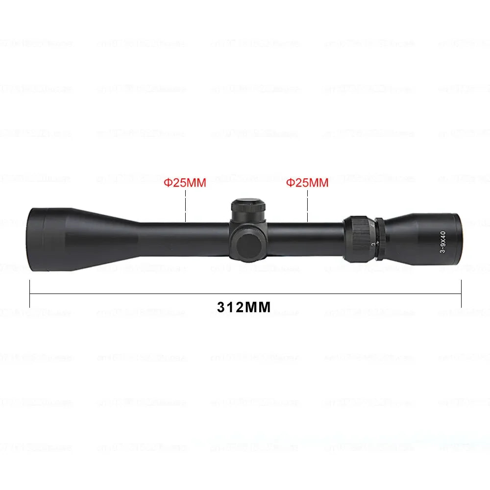 3-9X40 Optics Sniper Gun Scope W/Rangefinder Tactical Hunting Zoom Riflescope Rifle Mil-Dot Scope for Weaver/Picatinny Rail