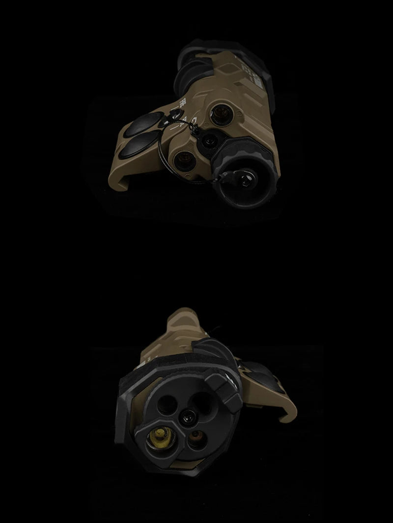 Tactical Flashlight With Red Laser, Airsoft Aiming Hunting Weapon Light IR Illumination with Dual Function Pressure Switch