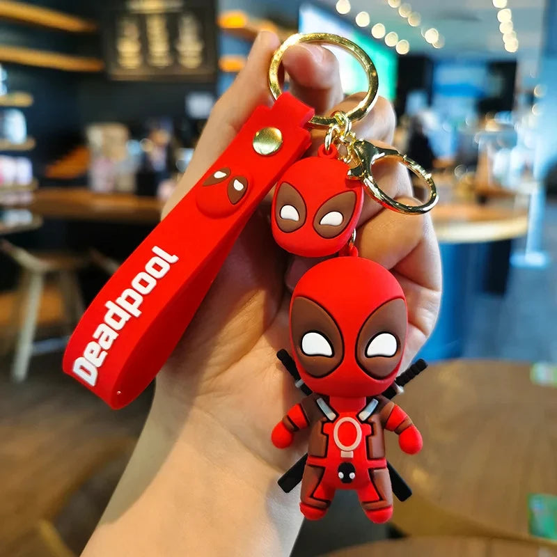 Marvel Deadpool Keychain - Funny Q Version Keyring, Cute Anti-Hero Backpack Charm for Fans & Couples (Gift Idea)