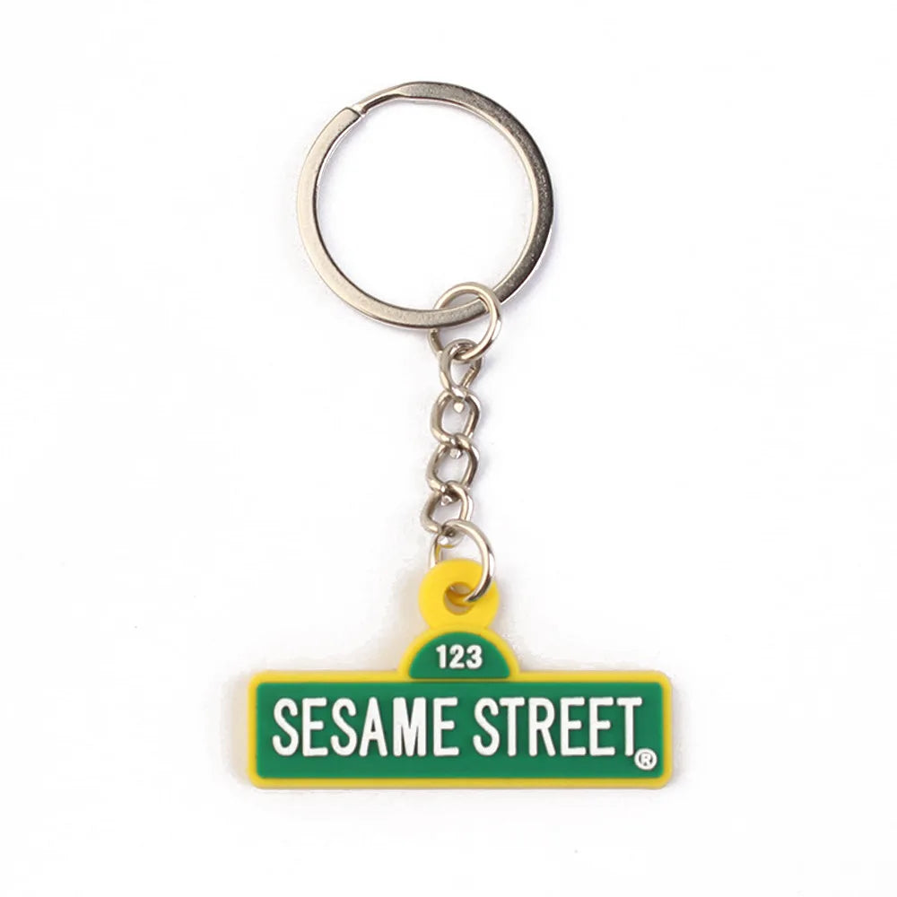 Bandai Sesame Street Anime PVC Cars Keychain Pendant for Men and Women's Universal Decorative Products Accessory Birthday Gift