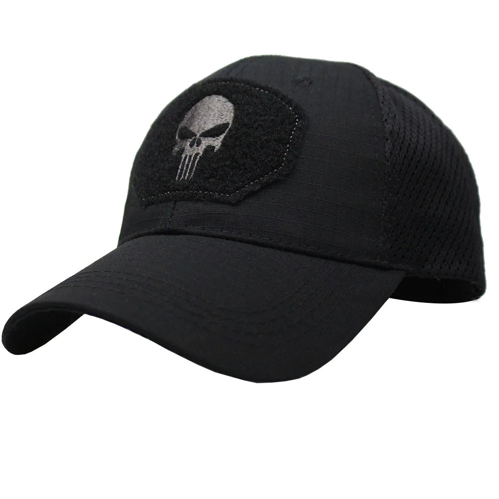 Tactical Camouflage Baseball Cap Mesh Breathable Special Forces Tactical Camo Hat Skull Duck Visor Hat