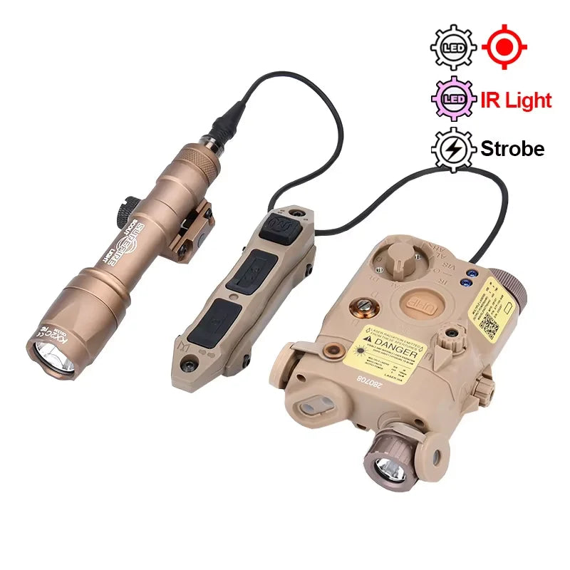Tactical UHP AN PEQ 15 PEQ-15 LA5C Red Green Blue Dot Laser Indicator IR Fill Light Airsoft SF M600 Sureifr M600C LED Flashlight