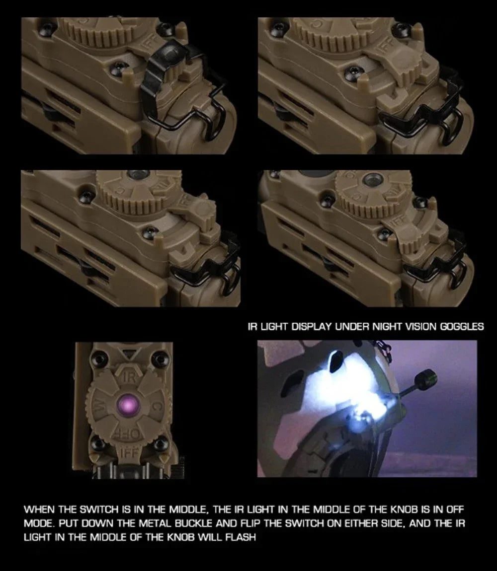 Tactical Helmet Lamp Head Lantern with Multi-color IR Light for Weapon Lights and Emergency Signal Outdoor Hunting Camping