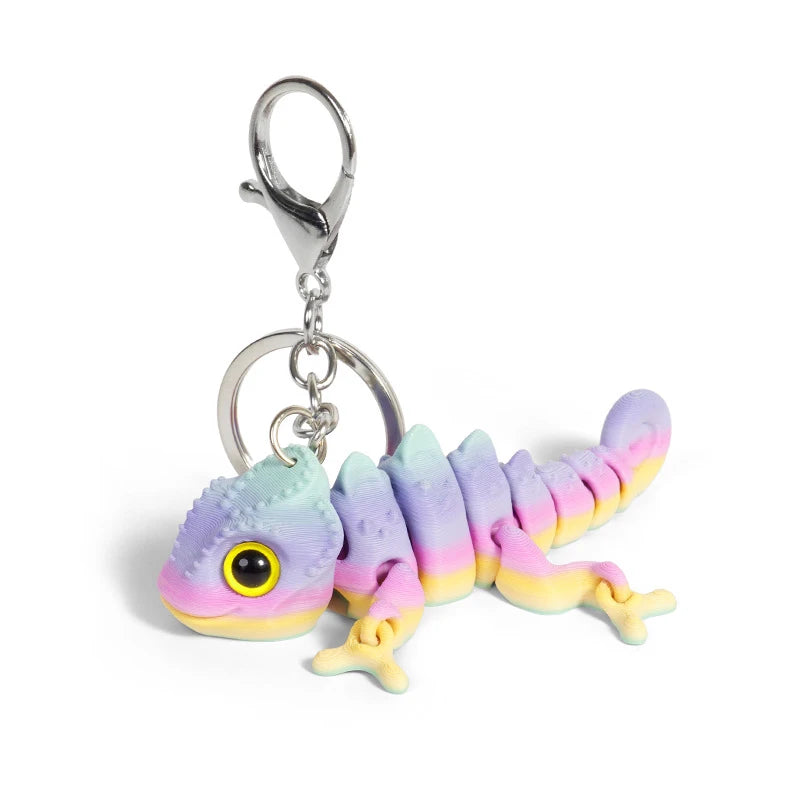 Cartoon 3D Printed Dragon Keychain Movable Joints Creative Backpack Decoration Accessories Unique Figurine Pendant Gifts
