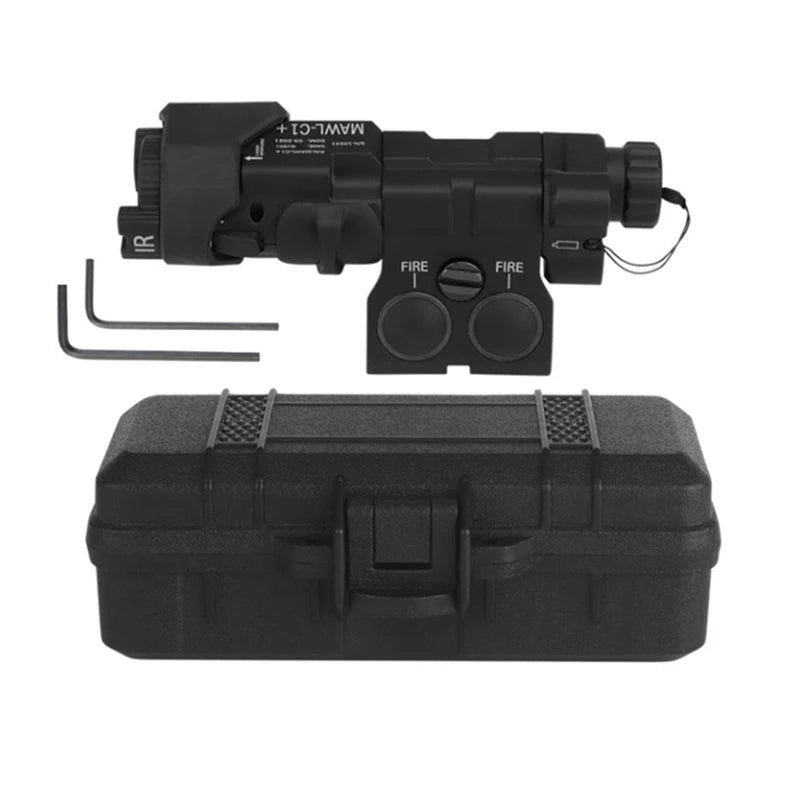 Tactical Flashlight With Red Laser, Airsoft Aiming Hunting Weapon Light IR Illumination with Dual Function Pressure Switch