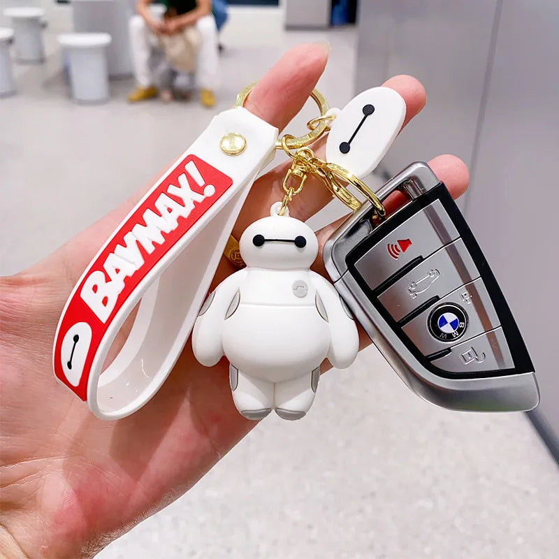 Big Hero 6 Keychain Anime Cartoon Baymax Keychain Bag Charms Cute Keychain Creative Doll Small Jewelry Kids Toy Gift For Friends
