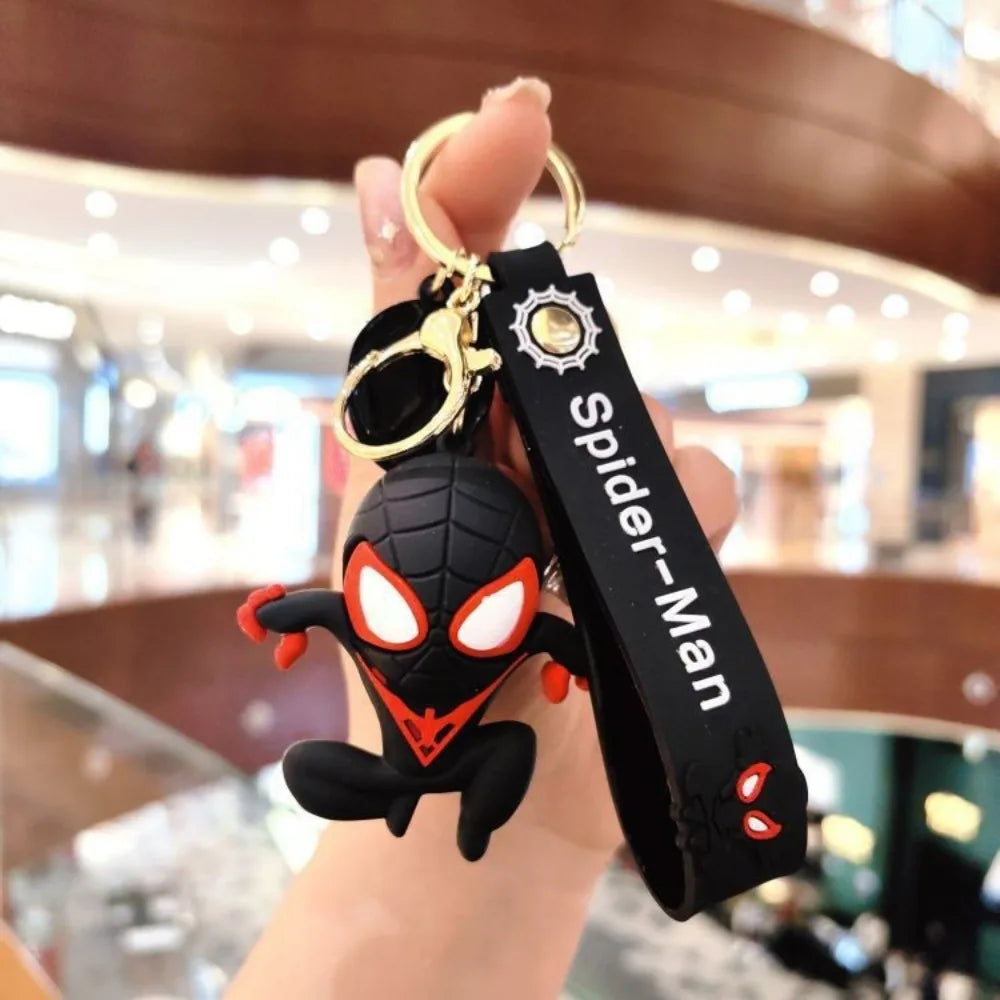 Classic Marvel Keychain Silicone Keyring for Spider Man Iron Man Hulk Key Holder Car Hanging Accessories Gifts Exquisite Gifts