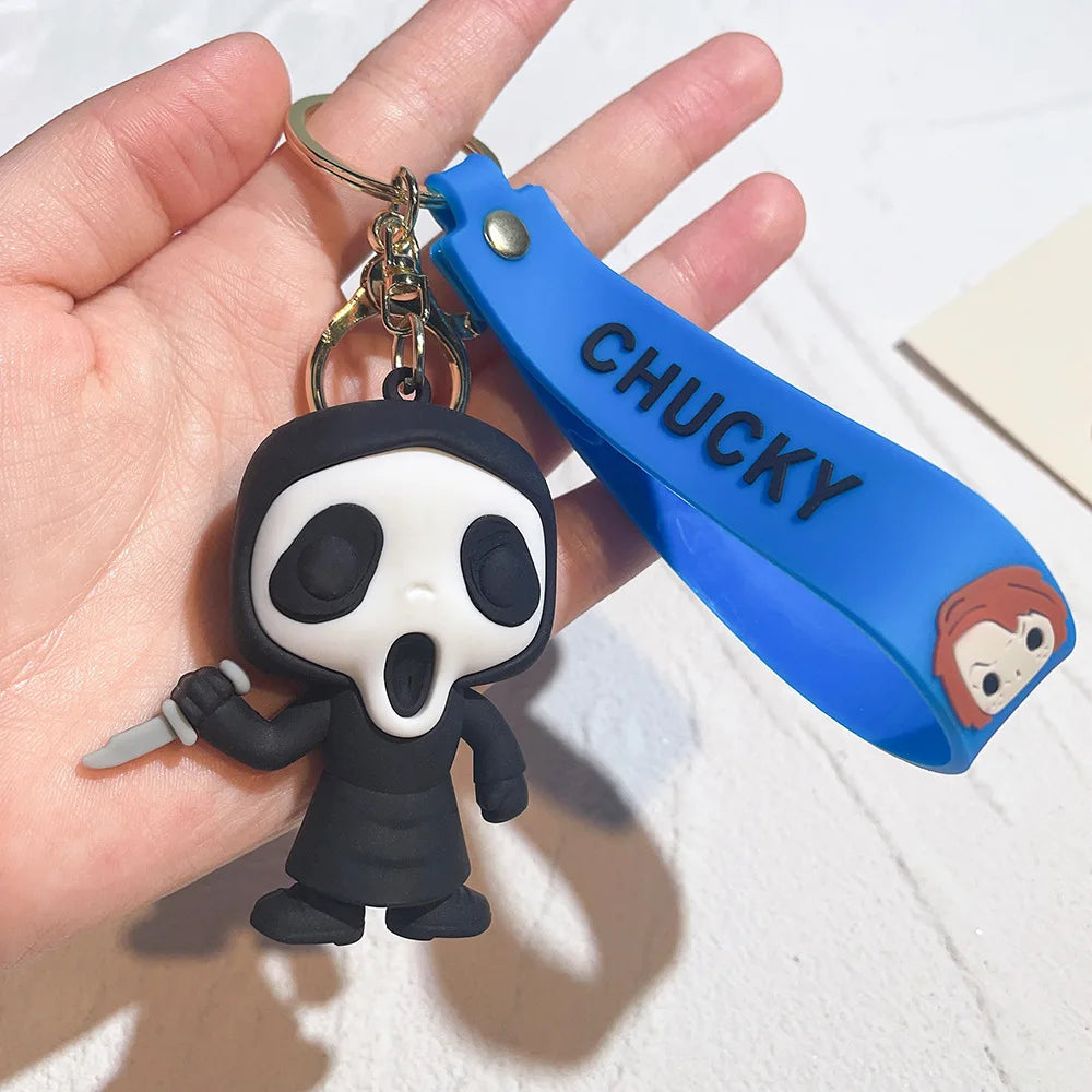 Horror Movie Keychain Cartoon Chucky Doll Pendant Key Chains Bag Car Keyring llaveros Punk Jewelry Gifts New Wholesale
