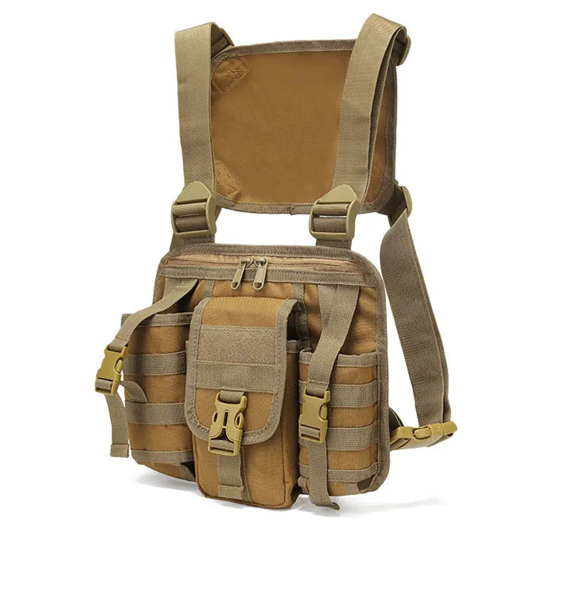 Men's Fishing Chest Bag Tactical Molle Lures Waist Pack Outdoor Hiking Climbing Backpack Large Sports Hunting Vest Fanny Pack