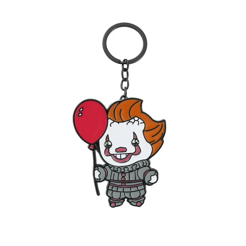 Horror Movie Characters Keychain Jason Freddy Michael Chucky Pennywise Enamel Metal Key Ring Bag Accessories for Women Men Gift