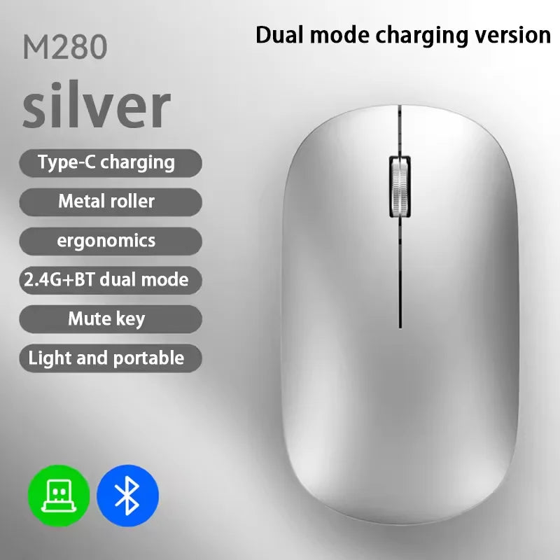 Xiaomi Wireless Mouse Type-C Charging Silent Click Portable Office Ergonomic Laptop Universal Lightweight Office Game No-Noise
