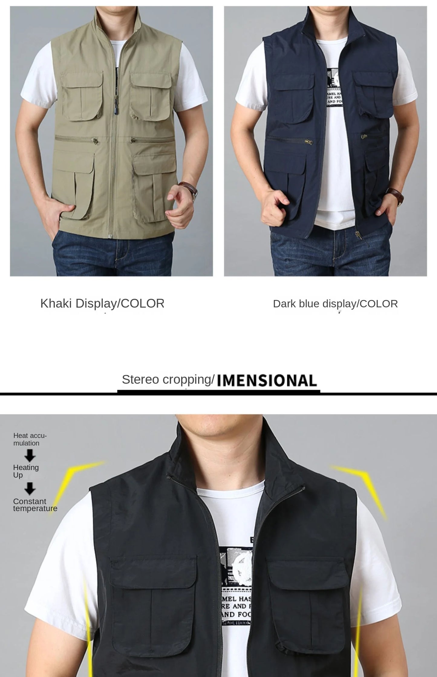 Tactical Vest For Men Golf Hunting Large Size Men's Camping Sleeveless Jacket Multi-pocket Work Padded Luxury MAN Clothing Denim