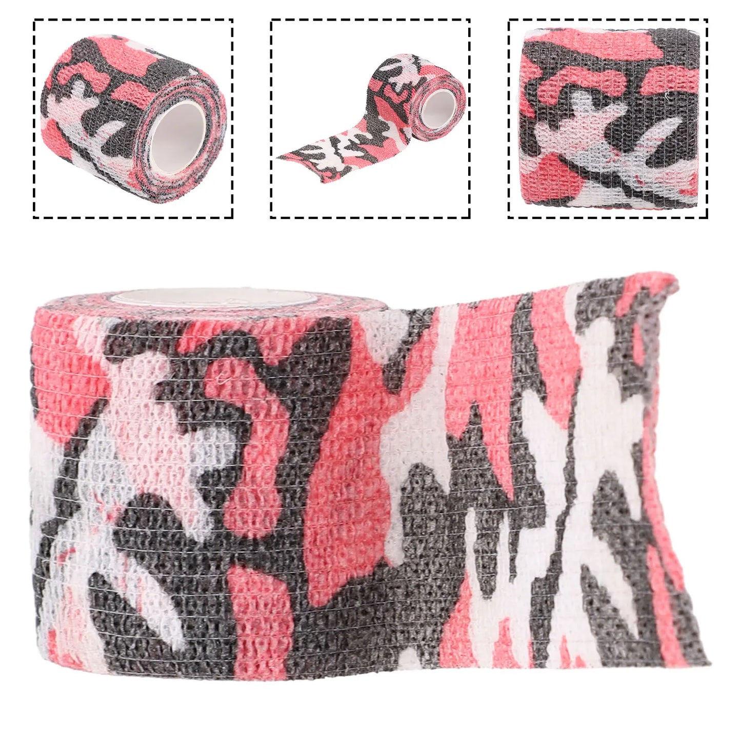 Hand Tool Camo Form Reusable Self Cling Camo Hunting Rifle Provide Insulation Fabric Tape Wrap Polyester Camouflage Equipment