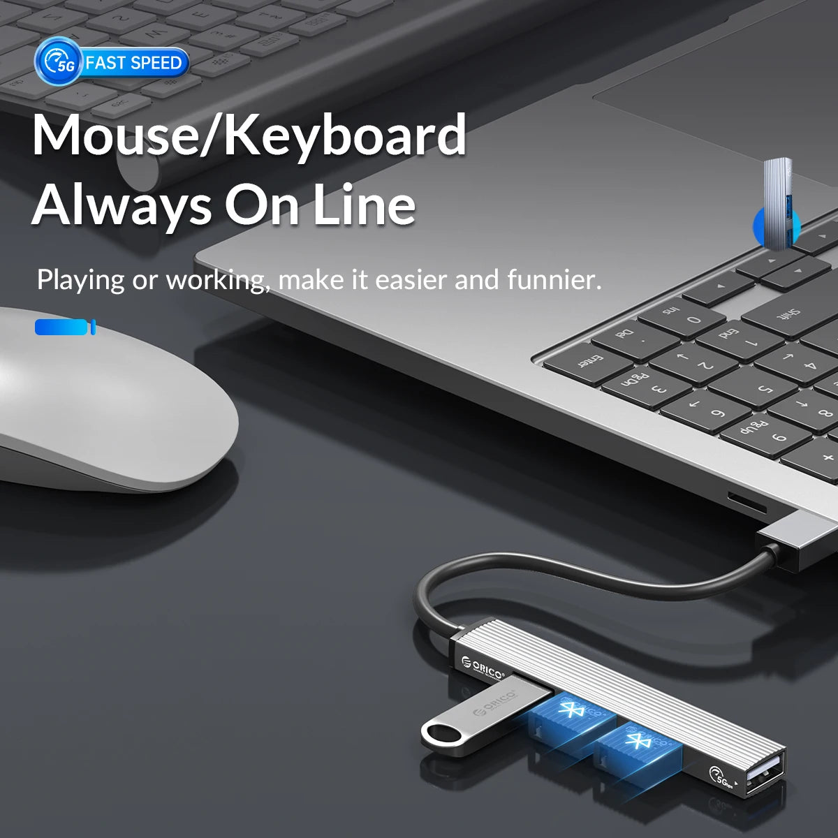 ORICO USB C To Usb Adapter USB 3.0 Splitter 3-port HUB Hub Docking Station Converter Otg Adapter Computer Accessories USB HUB