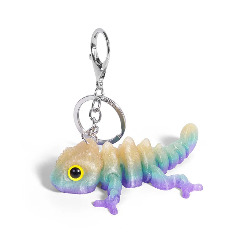 Cartoon 3D Printed Dragon Keychain Movable Joints Creative Backpack Decoration Accessories Unique Figurine Pendant Gifts