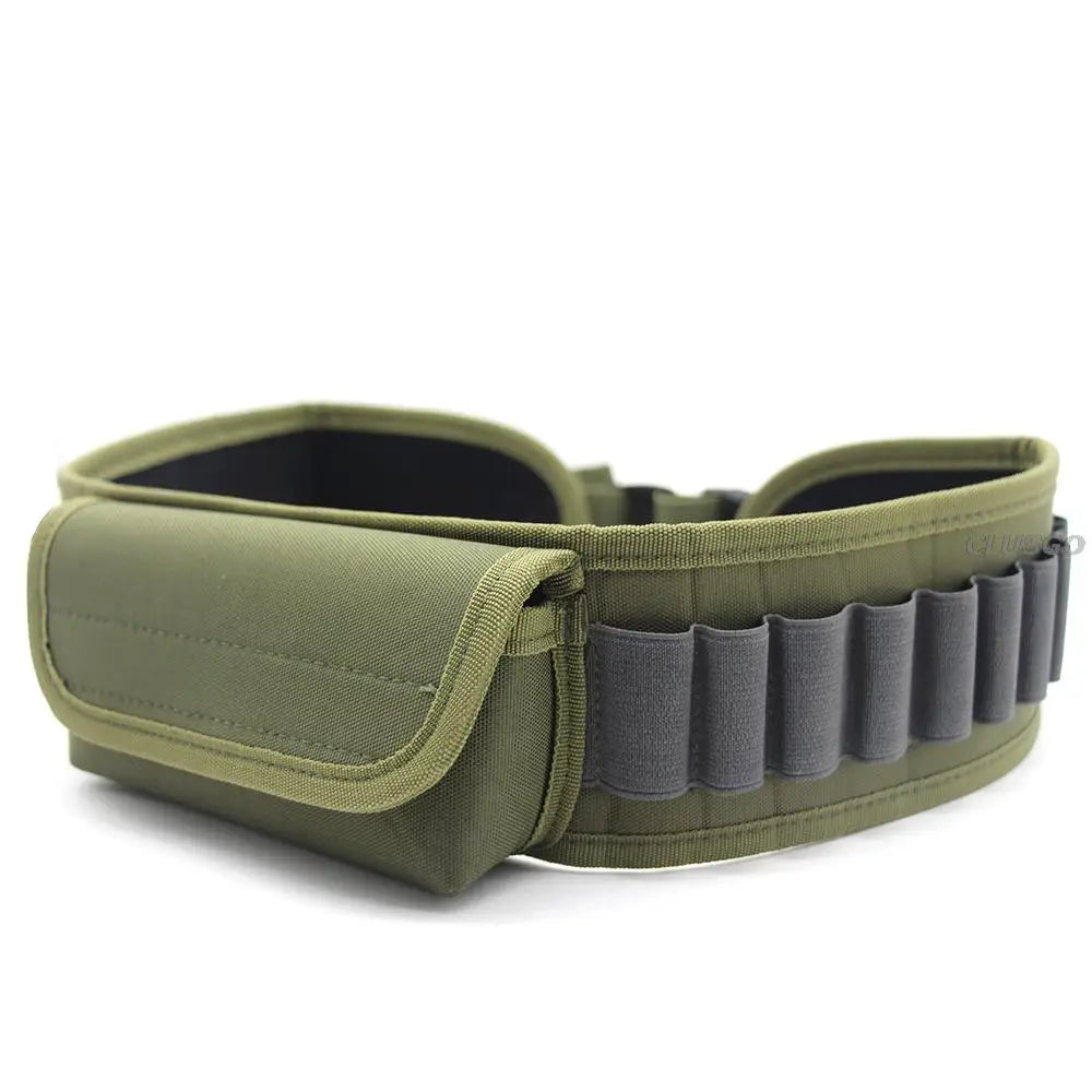 Tactical Bandolier Belt Shotgun Rifle 12 Gauge Cartridge Holder Bandolier Hold 30 Shells with Pocket & Quick Release Buckle