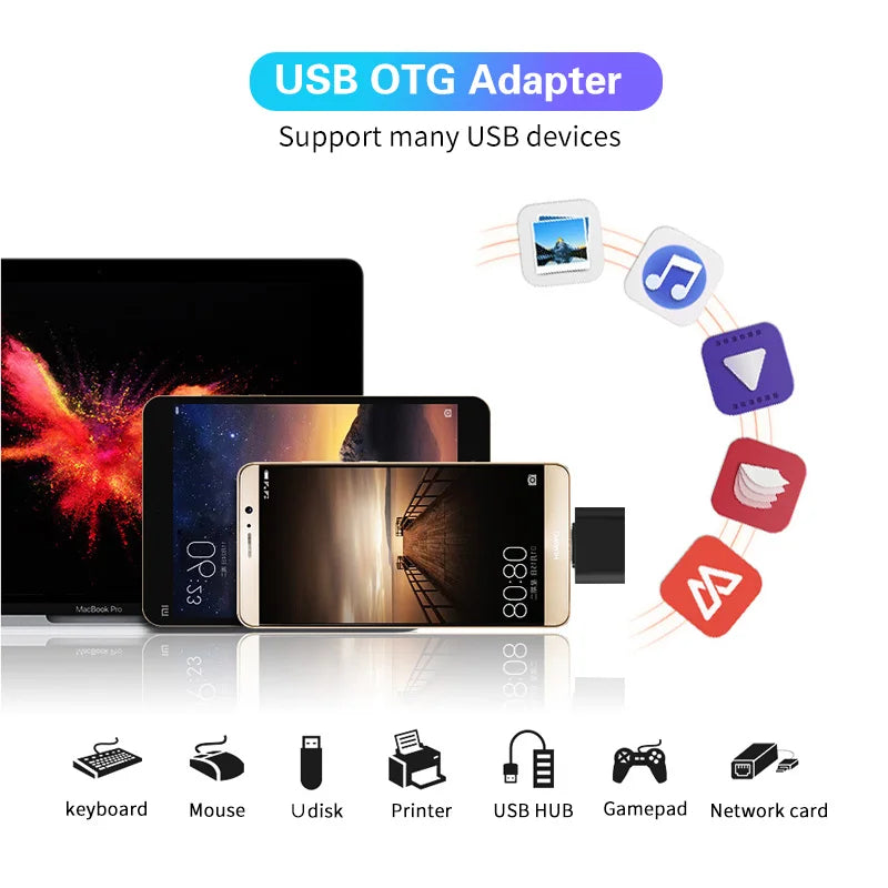 Type C To Usb OTG Adapter 2.0 Micro Usb Phone Adapter Usbc Smartphone Laptops To Usb Mouse Gamepad Flash Disk Otg Plug