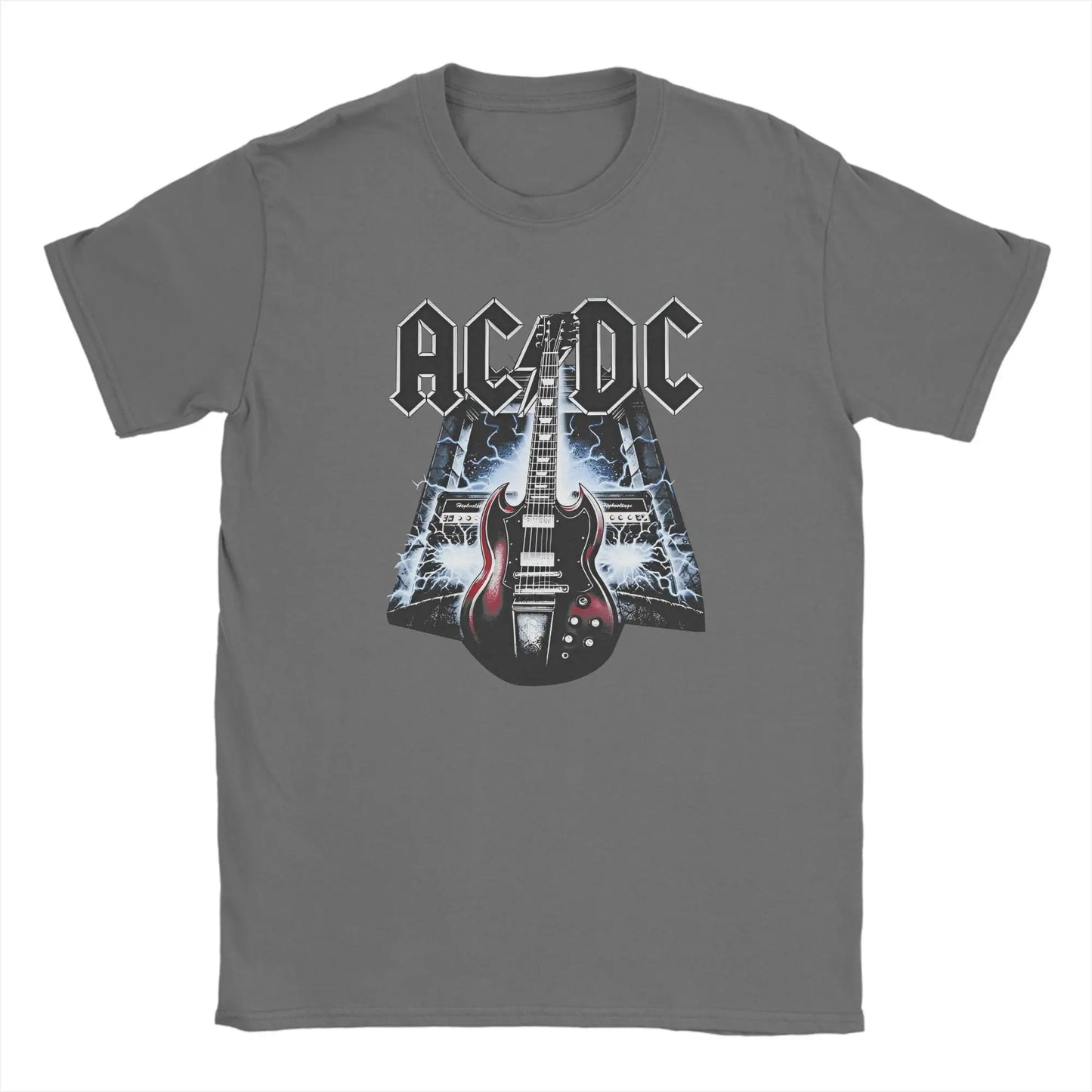 Casual Rock Band ACDC T-Shirt Men Crew Neck Cotton T Shirt  Short Sleeve Tee Shirt Big Size Tops
