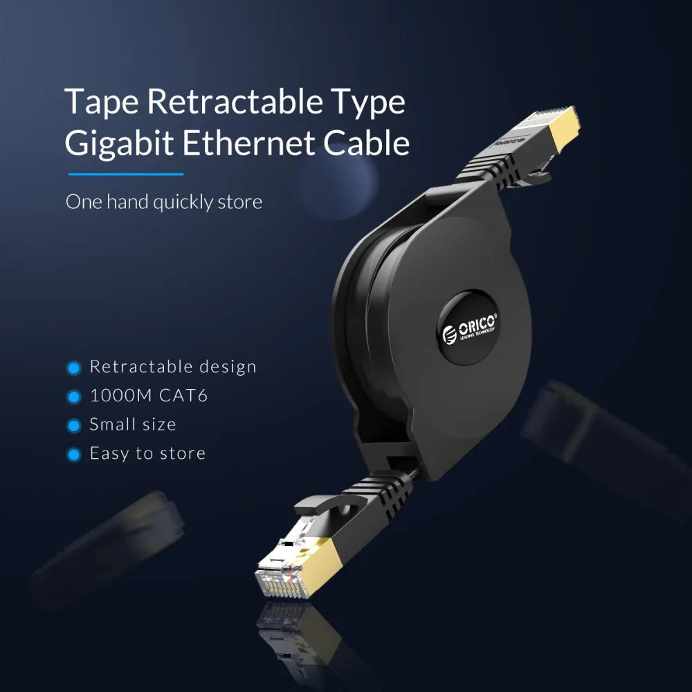 ORICO Gigabit Network Cable Portable Retractable Ethernet LAN Internet Network Cable for Laptop Router Network Cable 1000Mbps 2M