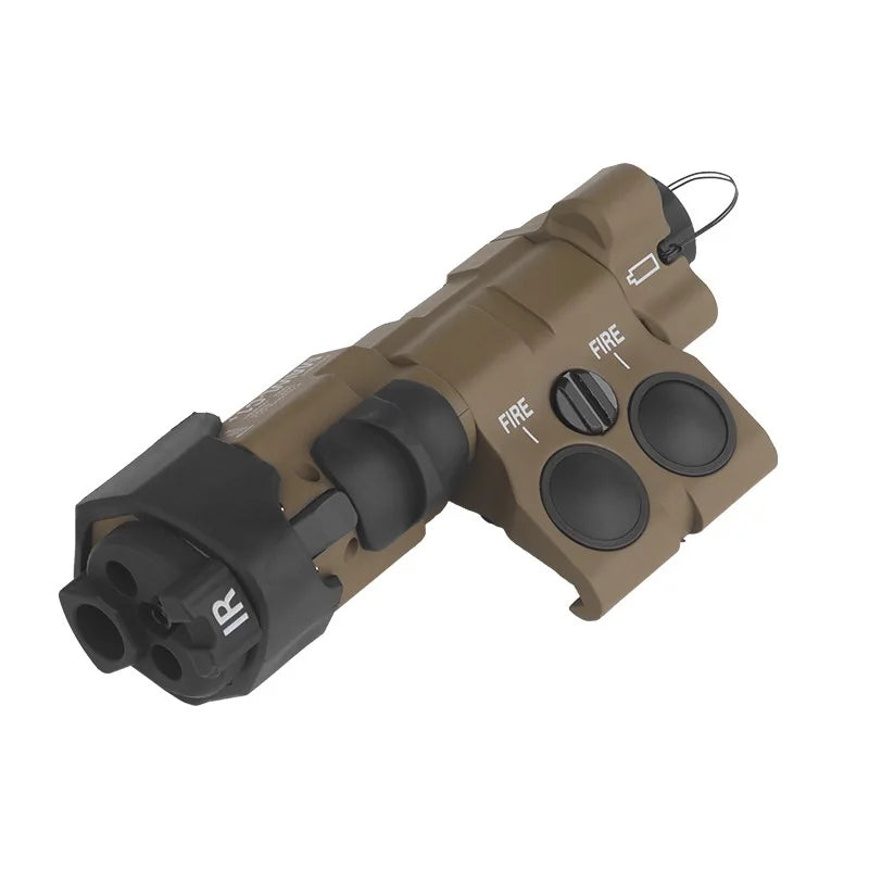 Tactical Flashlight With Red Laser, Airsoft Aiming Hunting Weapon Light IR Illumination with Dual Function Pressure Switch