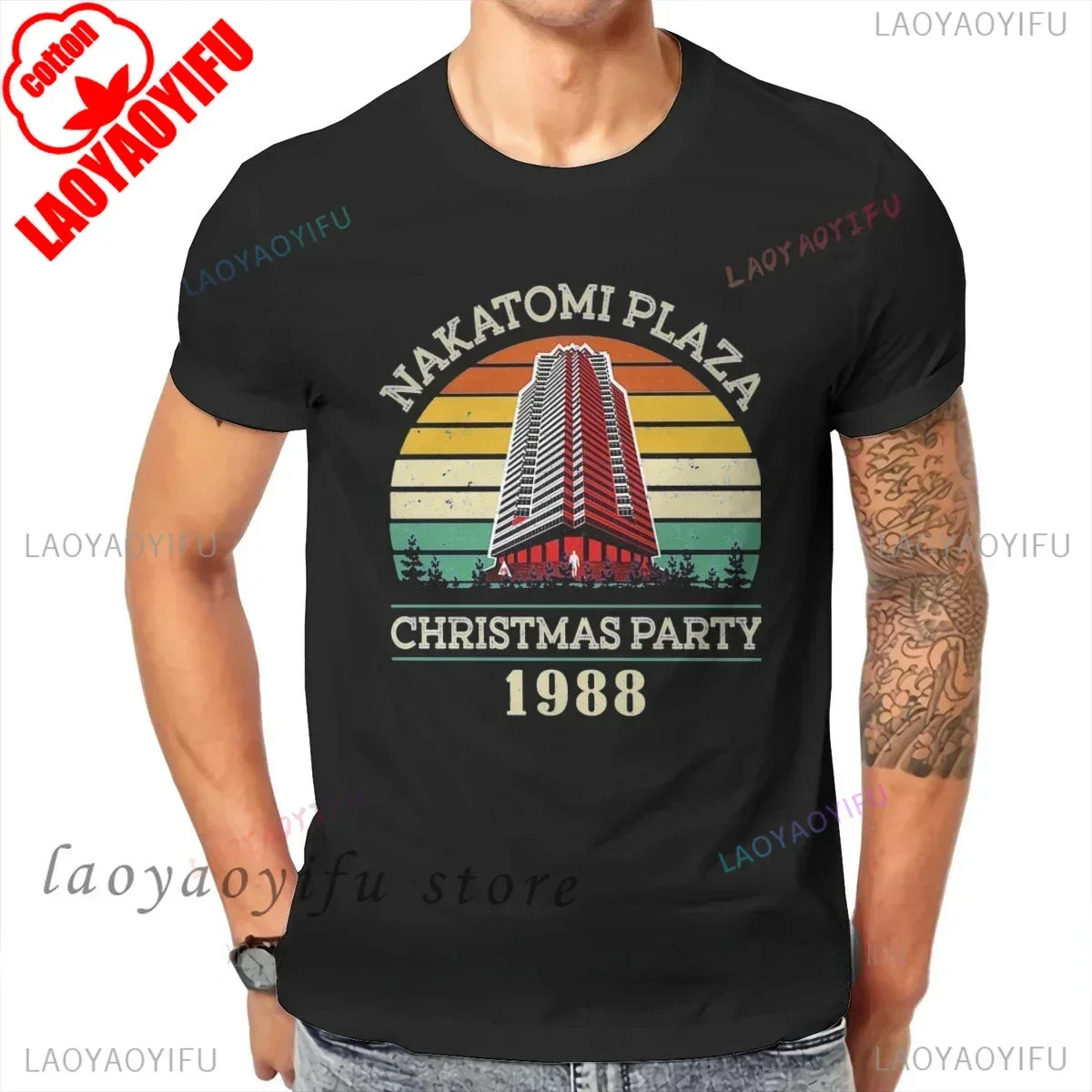 Film Tshirt Die Hard Movie Christmas Party 1988 Bruce Willis Man Vintage TShirt Male 90s Retro T Shirt Men Clothing Ropa Hombre