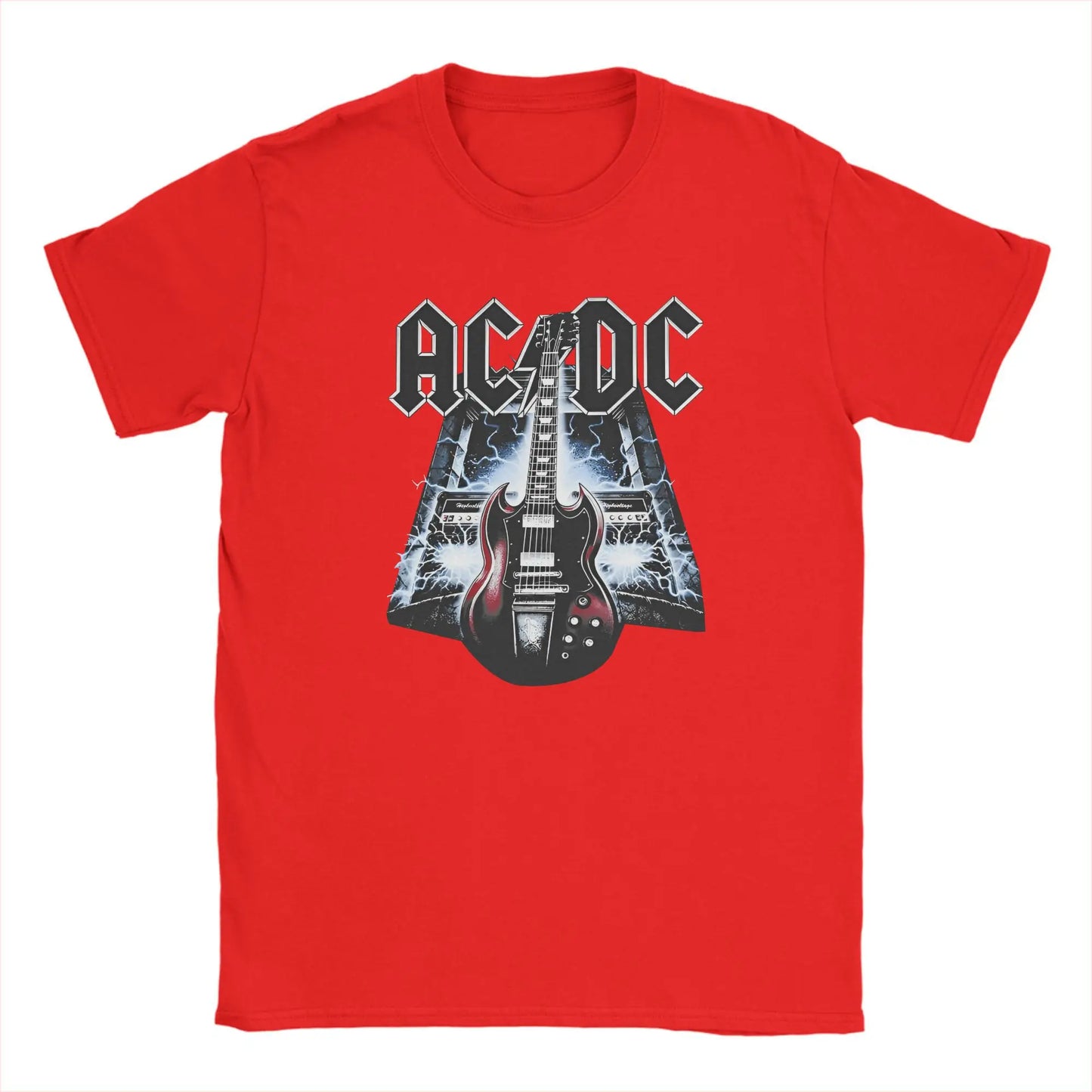 Casual Rock Band ACDC T-Shirt Men Crew Neck Cotton T Shirt  Short Sleeve Tee Shirt Big Size Tops