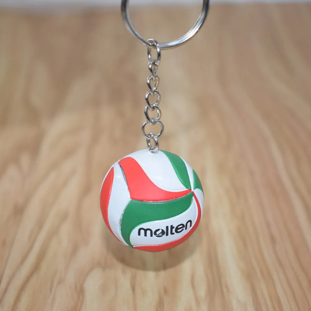 PVC Volleyball Key Chain Mini Ball Pendant Keychain Creative Cartoon Sports Keychain Car Keyring Ornament Gift Fashion Jewelry