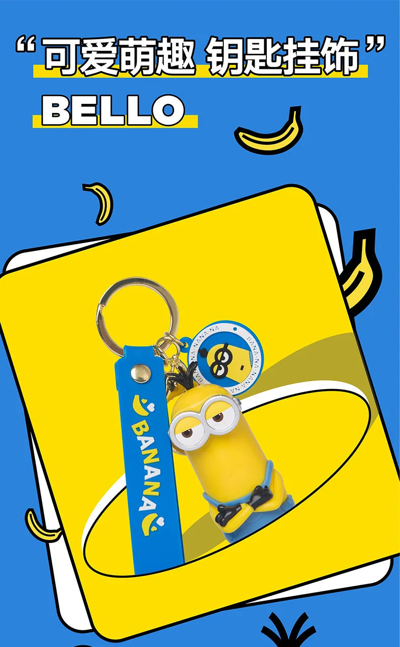 Cute Minion Keychain Cartoon Creative Exquisite Anime Doll Keychain Couple School Bag Pendant Accessories Gift
