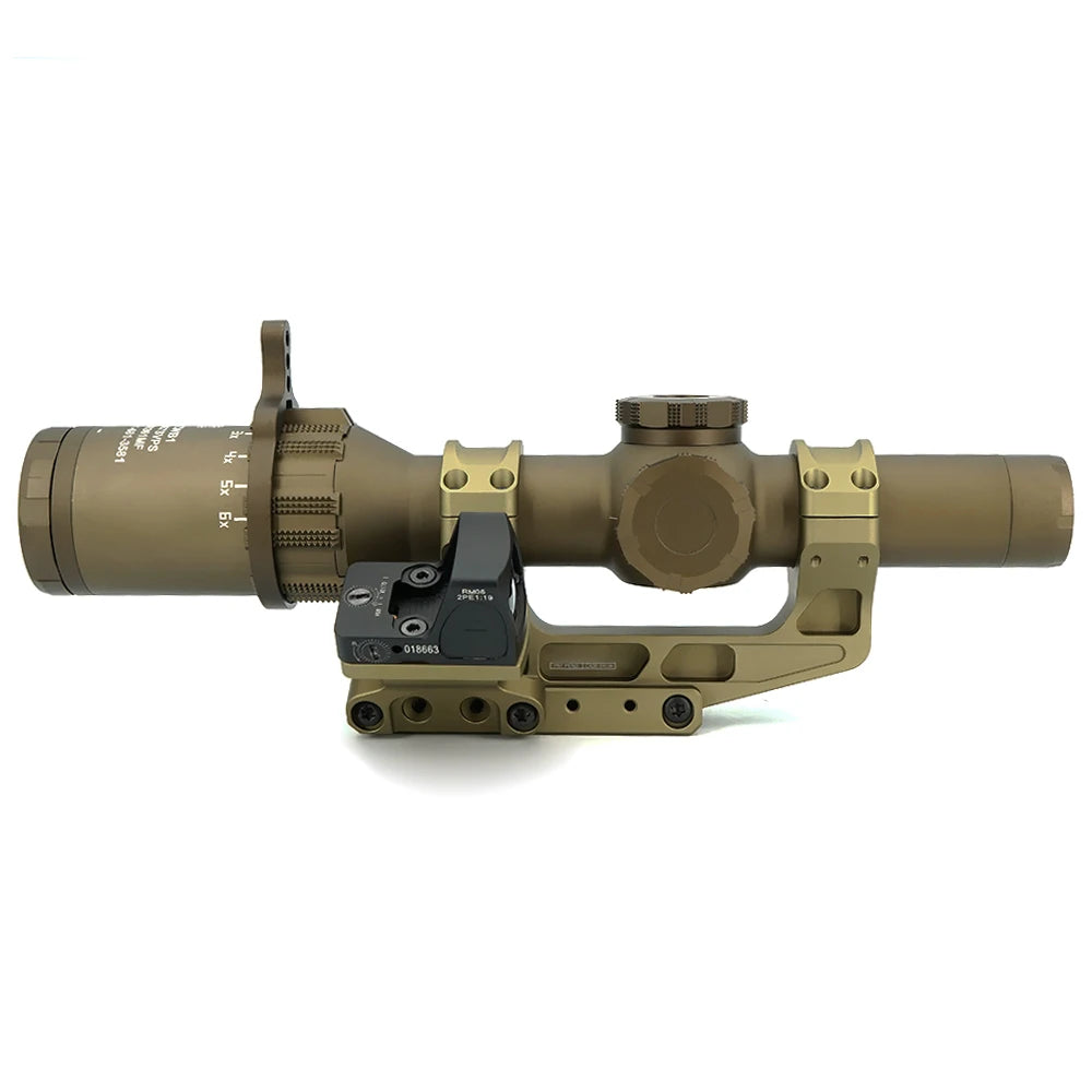 Tactical Fast  LPVO Scope Mount 30mm Tube With Offset Mount Plate For Red Dot Sight ,FDE And Black Color