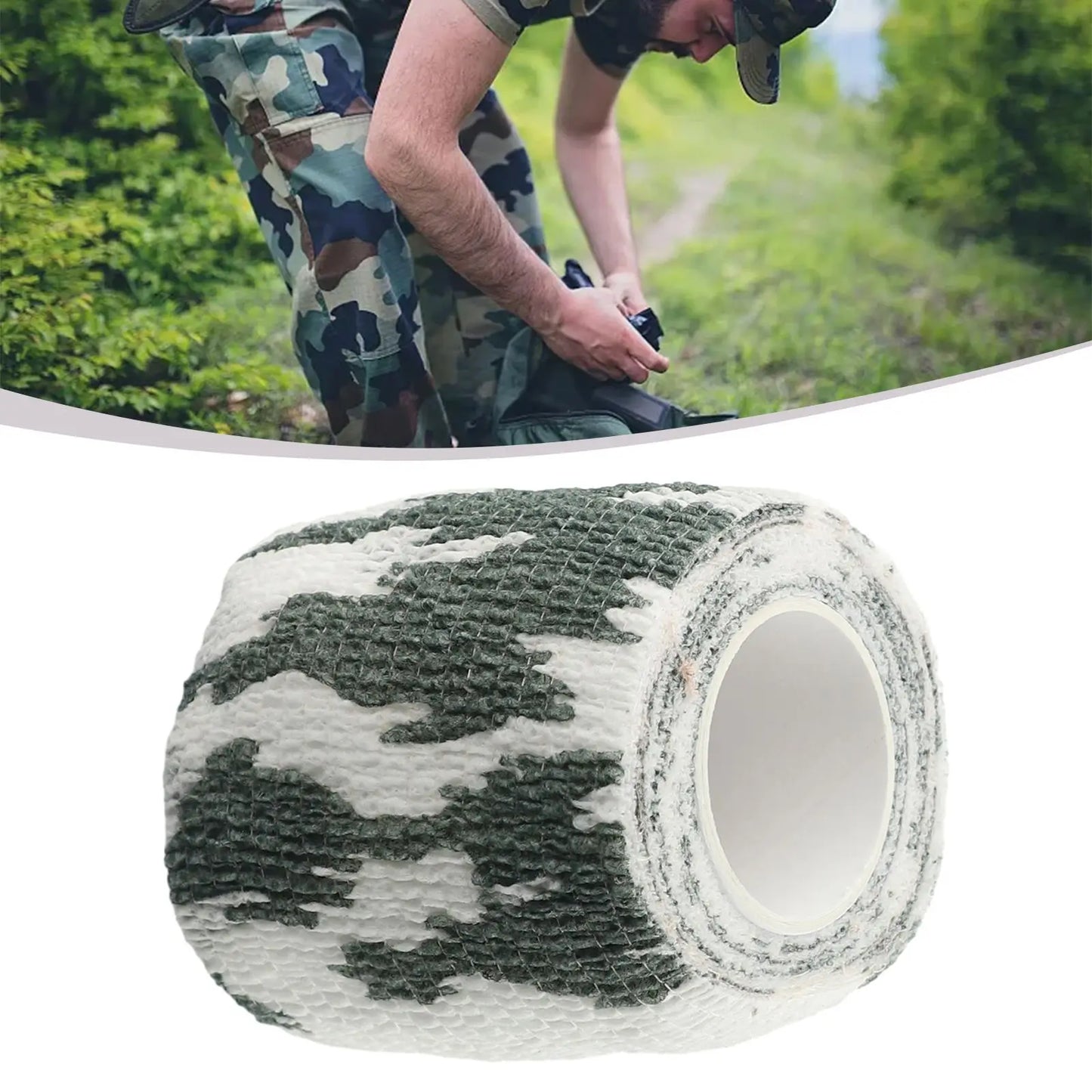 Hand Tool Camo Form Reusable Self Cling Camo Hunting Rifle Provide Insulation Fabric Tape Wrap Polyester Camouflage Equipment