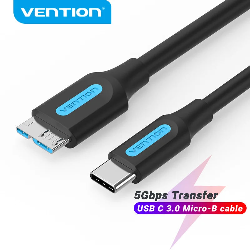 Vention USB 3.0 Type C to Micro B  Cable Connector For SSD HDD  External Hard Drive Disk Smartphone MacBook PC Micro B Cable
