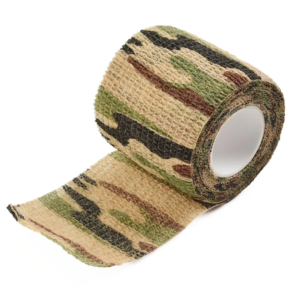 Hand Tool Camo Form Reusable Self Cling Camo Hunting Rifle Provide Insulation Fabric Tape Wrap Polyester Camouflage Equipment