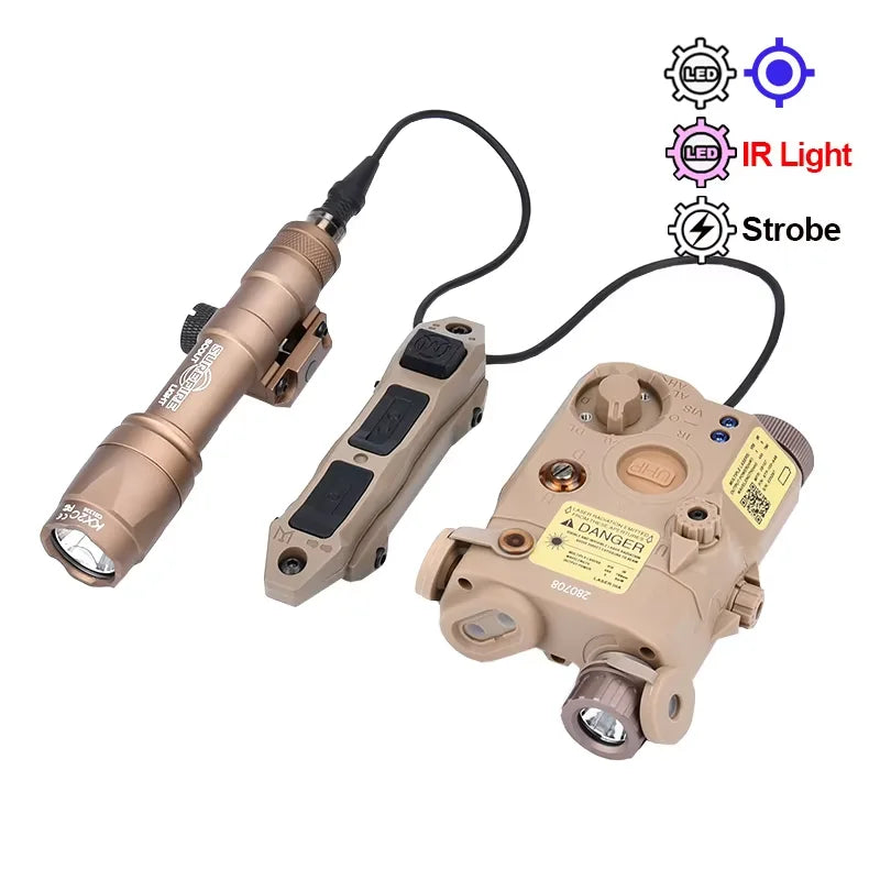 Tactical UHP AN PEQ 15 PEQ-15 LA5C Red Green Blue Dot Laser Indicator IR Fill Light Airsoft SF M600 Sureifr M600C LED Flashlight