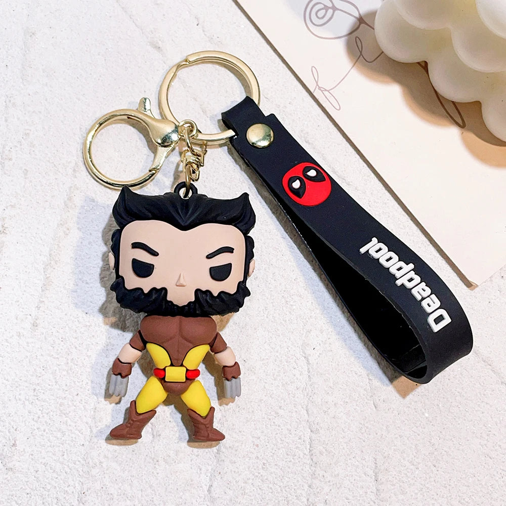 Marvel Deadpool Keychain - Funny Q Version Keyring, Cute Anti-Hero Backpack Charm for Fans & Couples (Gift Idea)