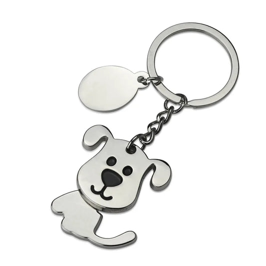 Fashion Cute Pet Cat And Dog Keychain Creative Backpack Car Metal Key Chain Pet Shop Promotional Gift