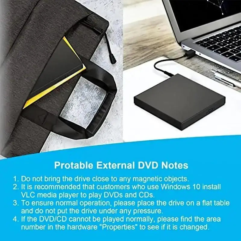 USB External CD DVD Reader CD/DVD Drive USB 2.0 External Disk Drive CD-ROM DVD-ROM Burner Player For Laptop Desktop DVD Burner