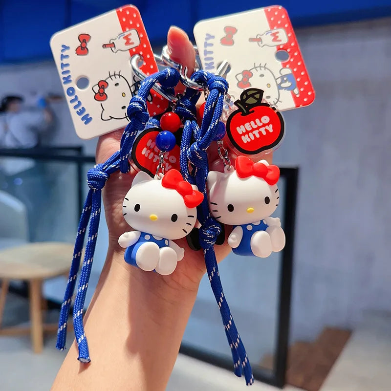 Hello Kitty Keychain Girls Bag Kt Cat Cartoon Doll Toy Exquisite Key Chain Kawaii Surprise Girls Kids Gifts