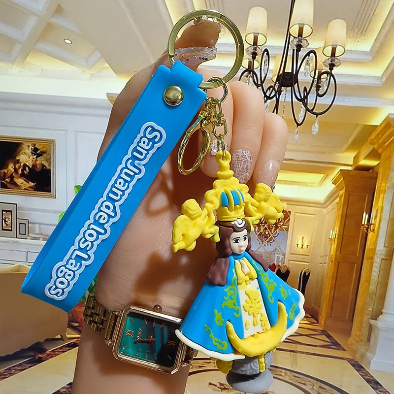 Jesus Cartoon Key Chain PVC Jesus Three-dimensional Silicone Pendant Bag Jesus Key Chain Accessories Birthday Gift