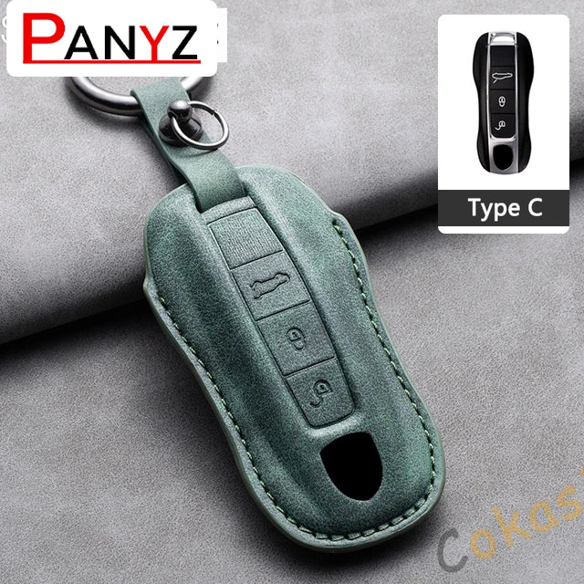 For Porsche Cayenne 718 MACAN Panamera 911 Boxster Keychain Accessories Car Key Case Covers Smart Remote Protection Shell Holder