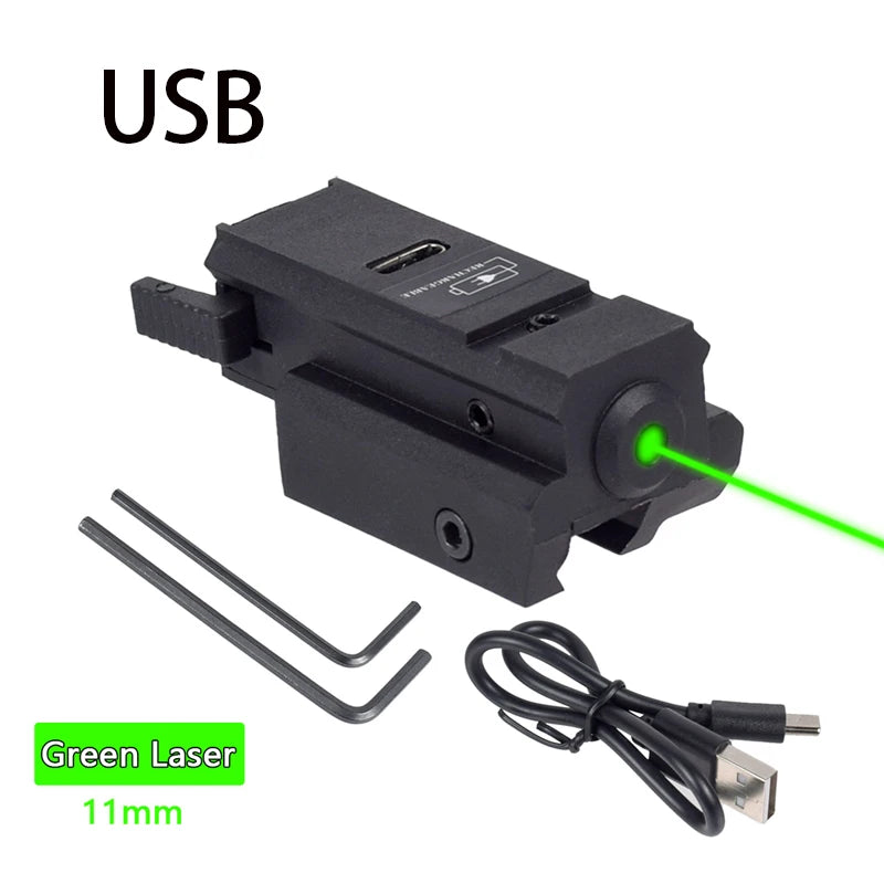 Tactical Handgun Red Dot Green Laser Pointer Sight Rifle 11mm 20mm Picatinny Rail For G17 19 Hunting Pistol Sighter