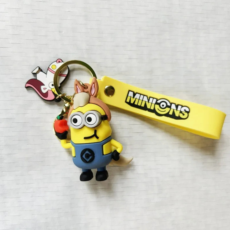 MINISO Minion Keychain Chinese Zodiac Series Cute Cartoon Children's Toy Keyring School Pack Car Key Accessories Gift