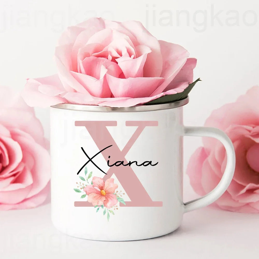 Personalized Mug Initial with Name Cup Custom Coffee Hot Chocolate Mugs Bridesmaid gift wedding birthday christmas Gifts for Her