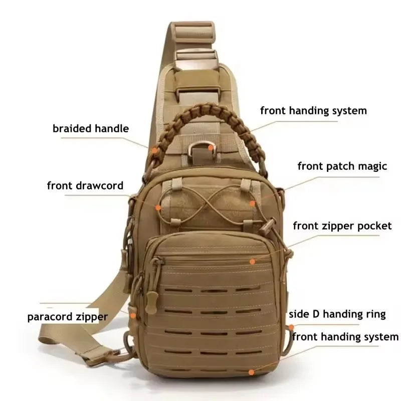 Military Tactical Backpack Shoulder Bag  Chest bag Men Outdoor Hiking Camping  Army Hunting Fishing Pack Sling Molle Usb bag bag