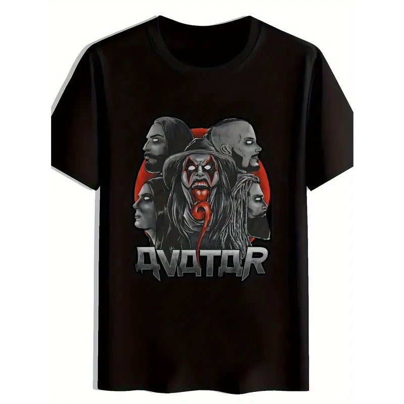 Men's Avatar Movie Pattern T-Shirt Lightweight Breathable T-Shirt with Avatar Character Retro Sci-Fi Movie Short Sleeve Shirt