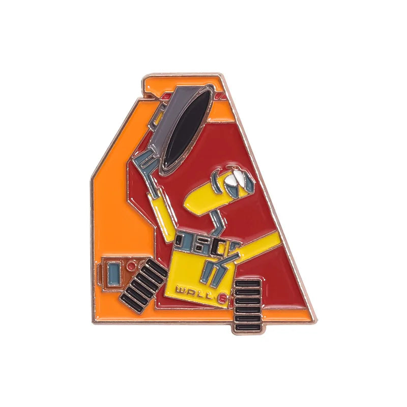 Classic Cartoon Movie Walle Eve Robot Enamel Pins for Backpack Bag Metal Brooch Badges Gifts for Fans Collection