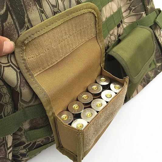 Cartridge Bag Tactical 10 Round ShotgunShotshell Reload Holder Molle PouchAmmo 12 Gauge/20G Round Cartridge Holder Gun Parts