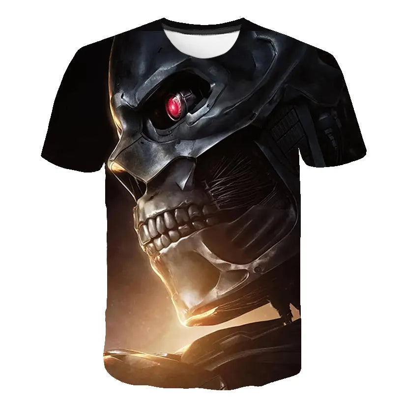 Movie Terminator T-Shirts Male 3D Print Men Women Fashion Short Sleeve O-Neck T Shirt Oversized Streetwear Kids Y2k Top Clothing
