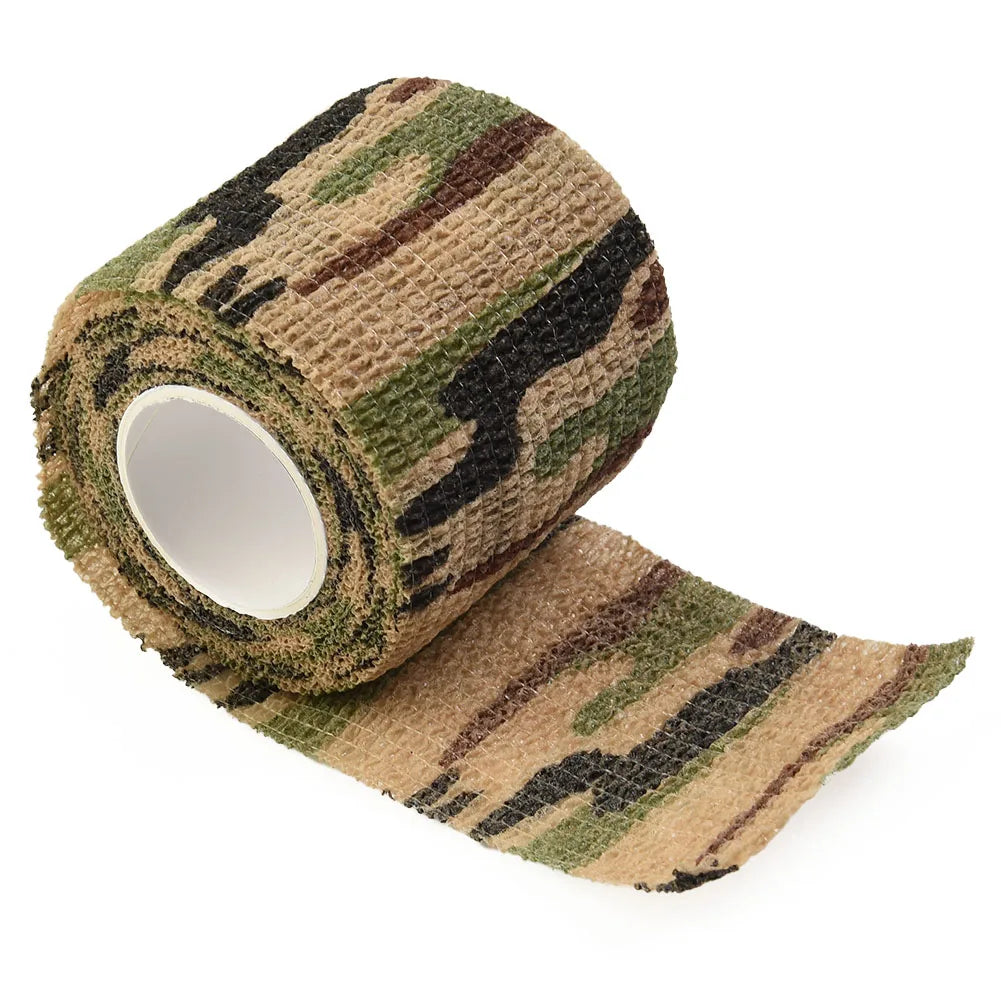 Hand Tool Camo Form Reusable Self Cling Camo Hunting Rifle Provide Insulation Fabric Tape Wrap Polyester Camouflage Equipment