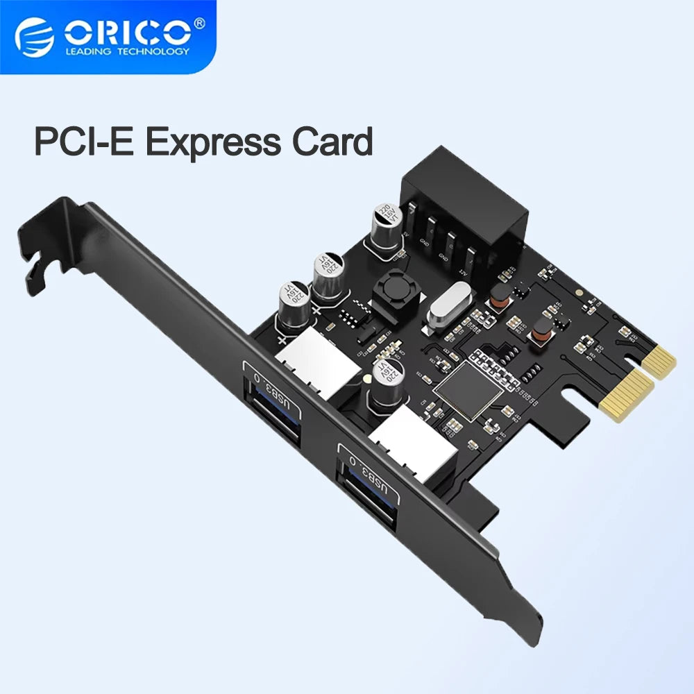 ORICO PCI Express Expansion Card USB 3.0 PCI-E 2 Port 15 Pin SATA to Big 4 Pin Interface 5 Gbps Speed For Computer Components